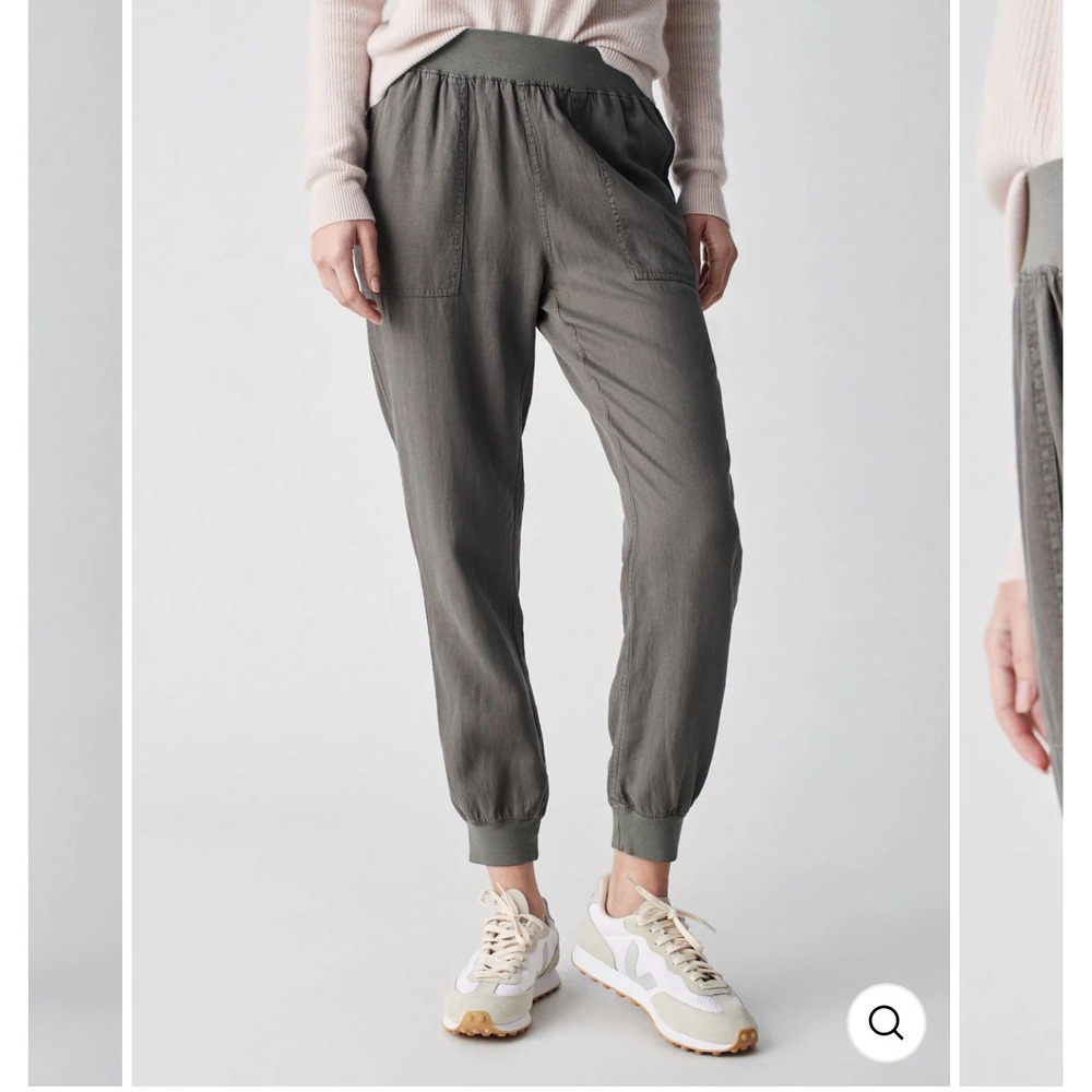 Faherty Arlie Day Jogger Pant S Tencel Linen Blend Pull On surplus green‎ $128